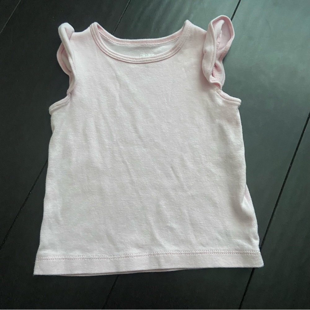NWOT Carter’s light pink flutter sleeve toddler top size 12M